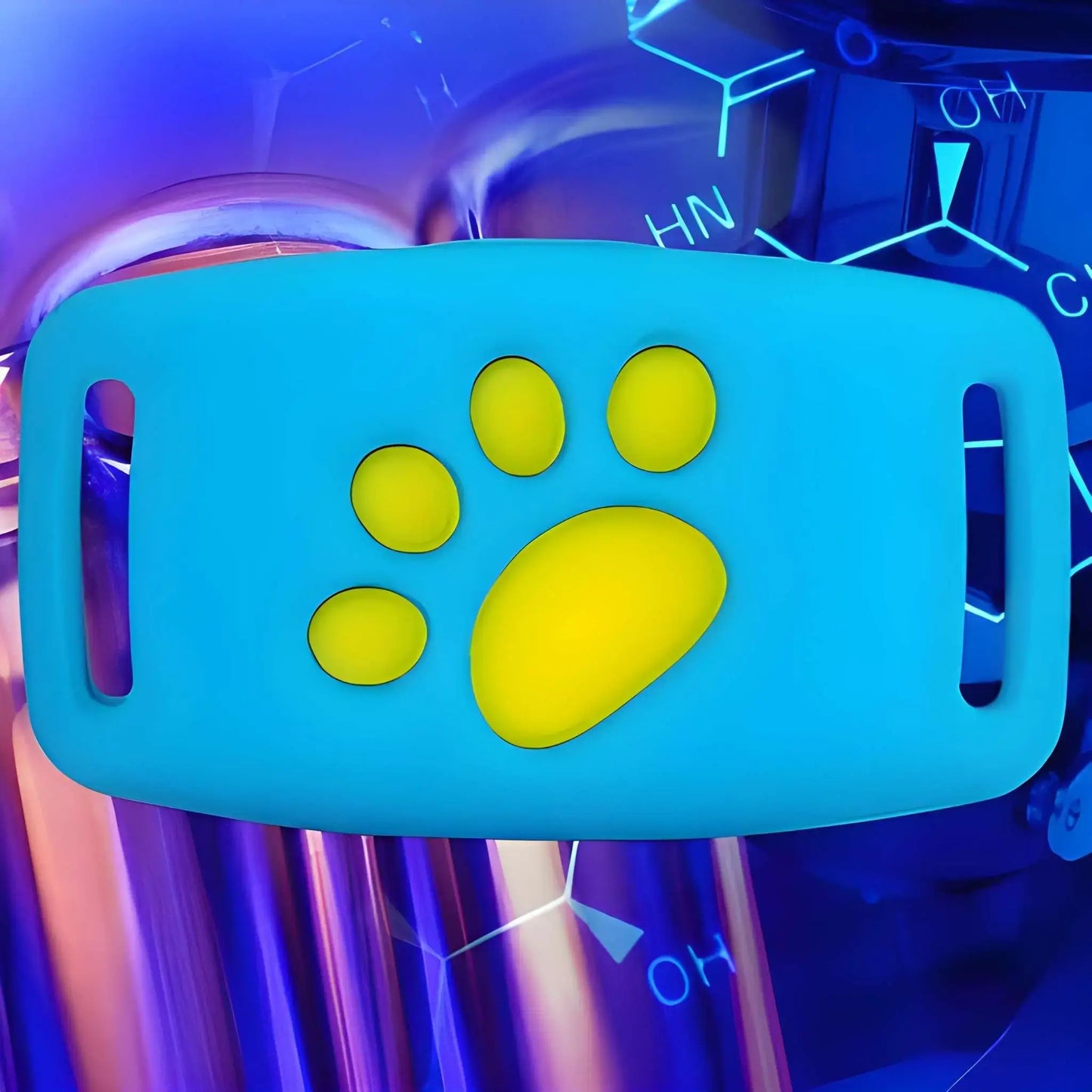 Un collier anti-fugue pour chien bleu.