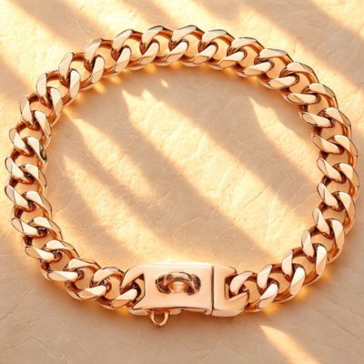 collier chaine chien couleur rose or