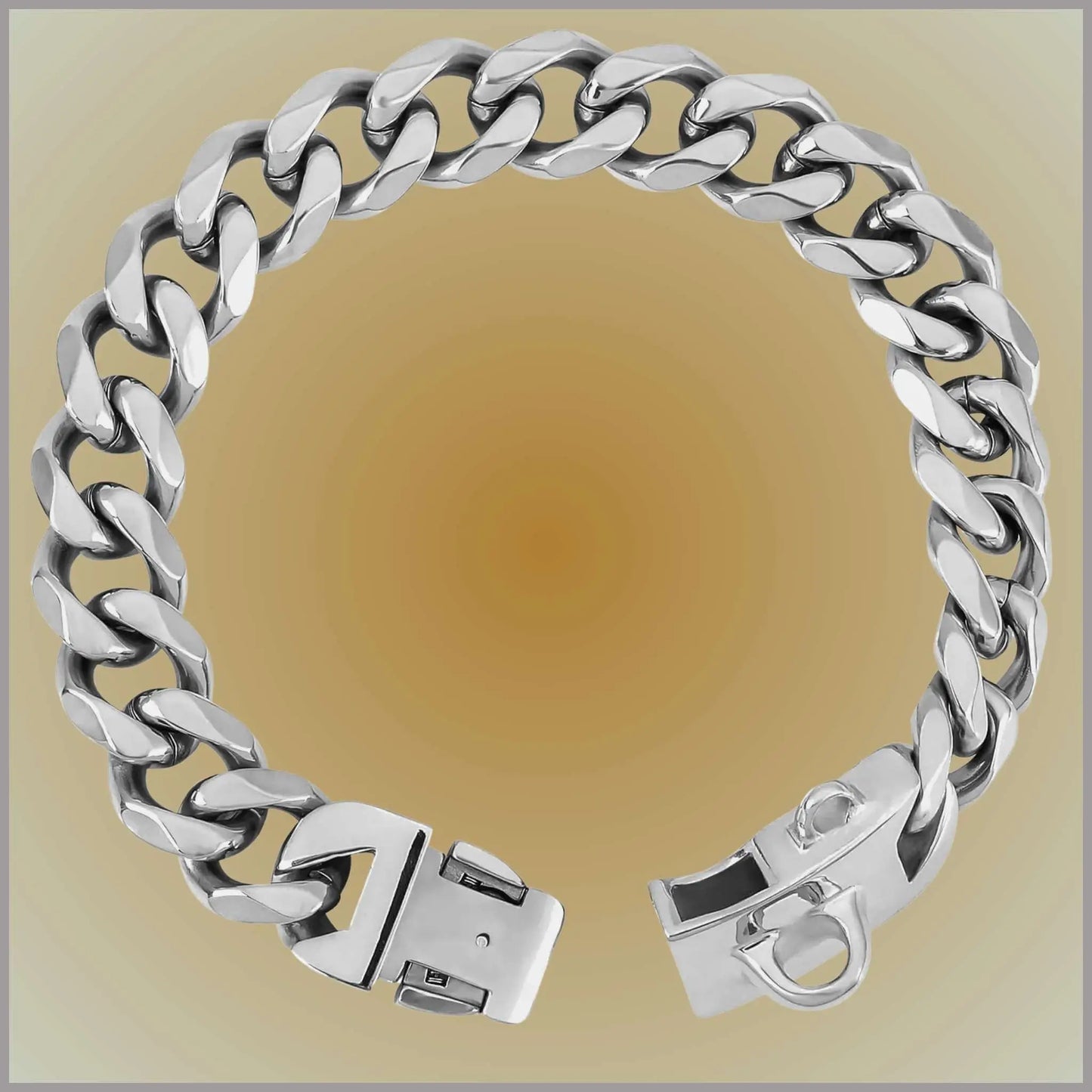 Un collier chaine chien couleur argent.