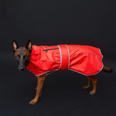 impermeable pour chien couleur rouge reflechissant