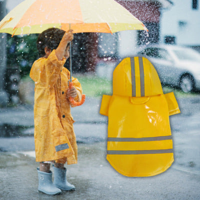 impermeable pour chien jaune garcon parapluie pluie