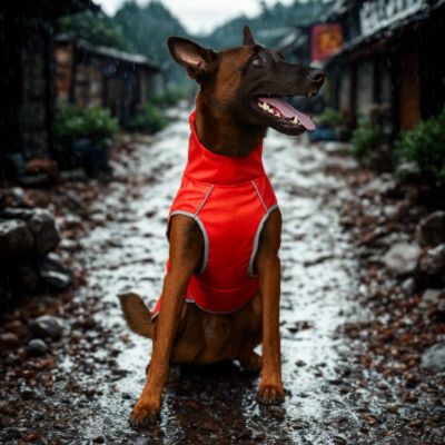 impermeable pour chien malinois vue portail