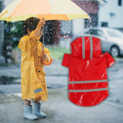 impermeable pour chien rouge garcon parapluie pluie