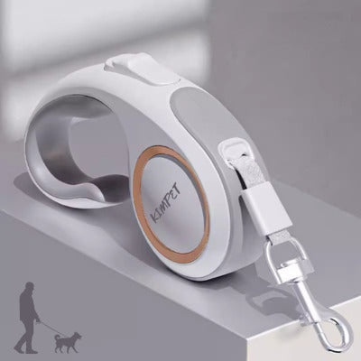 laisse de chien couleur blanc retractable