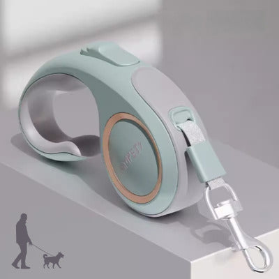 laisse de chien couleur turquoise retractable