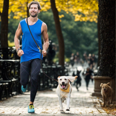 laisse de chien homme cour chien laisse attacher corps