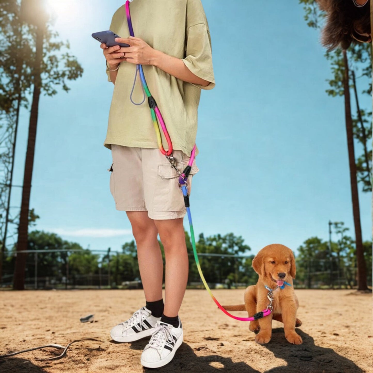 laisse mains libres pour chien galaxy-homme parc chien