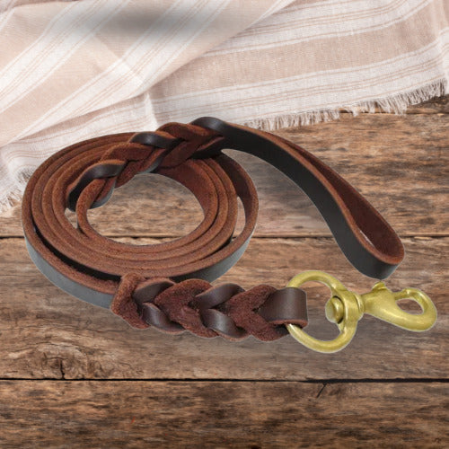 laisse pour chien cuir marron