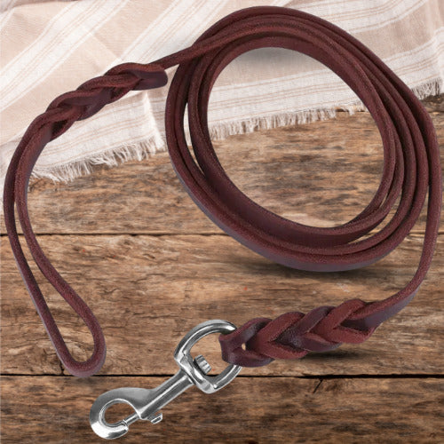 laisse pour chien cuir veritable marron
