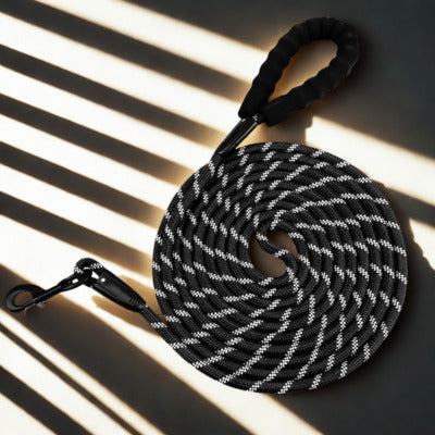 longe pour chien couleur noir reflechissante