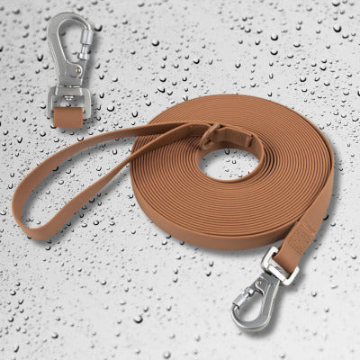 longe pour chien impermeable brun coyotte