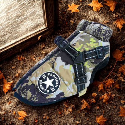 manteau chien couleur camouflage feuille morte automne