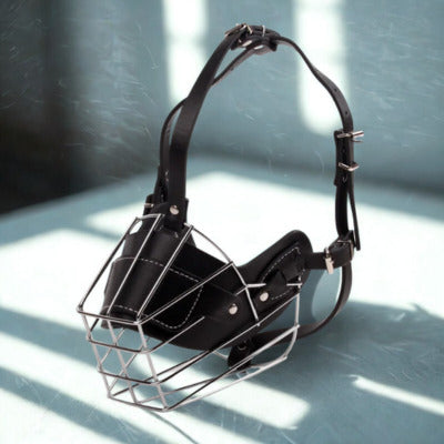 museliere cage noir cuir