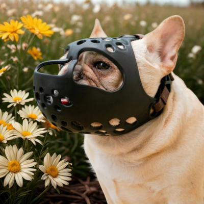 museliere pour chien bouledogue francais champs margerite