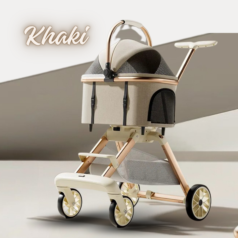 poussette pour chien couleur khaki