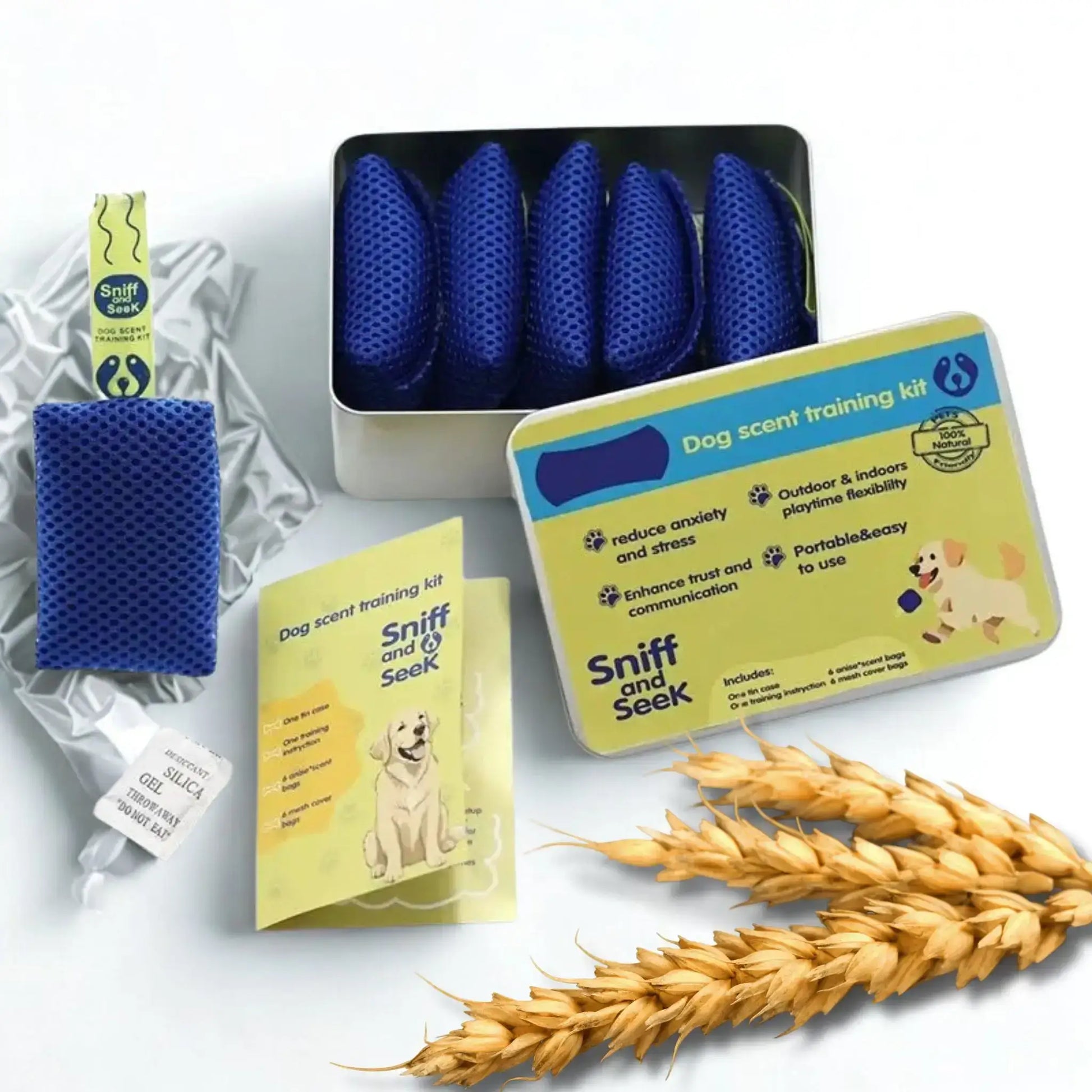 Kit complet des accessoires pour chien d'entraînement olfactif Sniff.