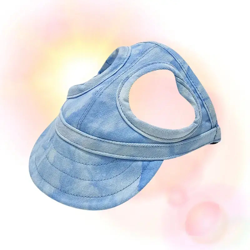 Une casquette pour animaux bleu marbré.