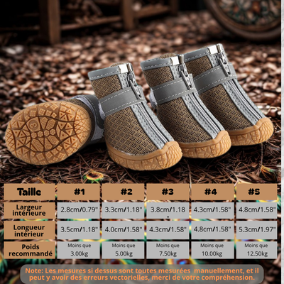 chaussures pour chien respirant couleur jaune terre