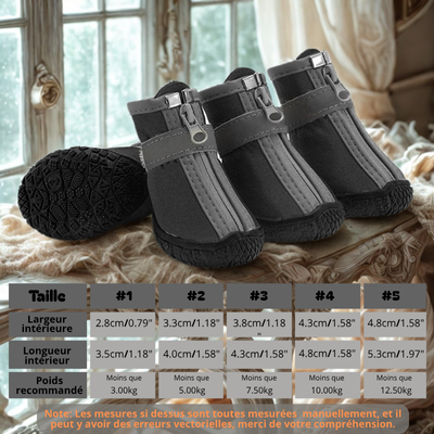 chaussures pour chien respirant couleur noir gris