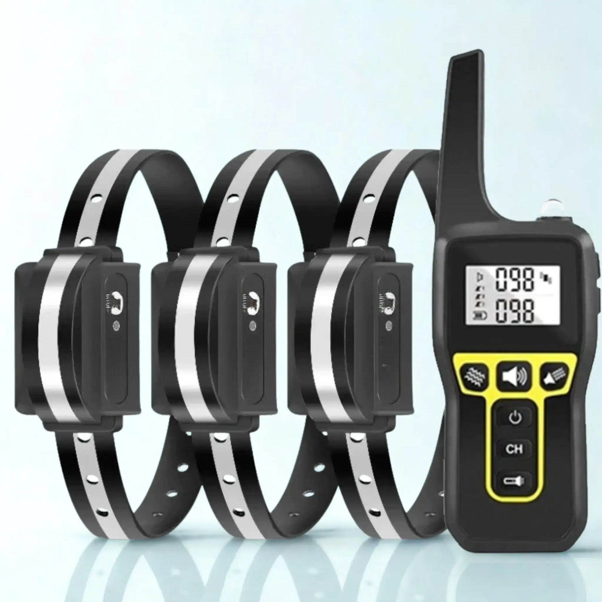 Collier anti-aboiement chien ZenPatte avec sangle en PVC noire réfléchissante
