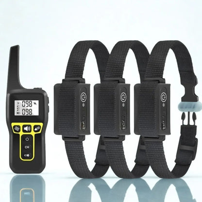 Collier anti-aboiement chien ZenPatte trois dispositifs et une télécommande jaune.