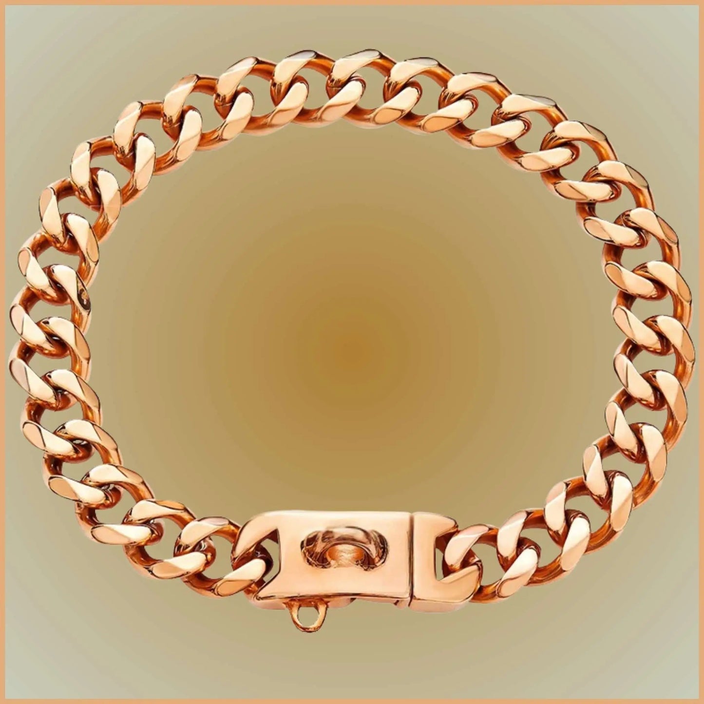 Un collier chaine chien couleur or-rose
