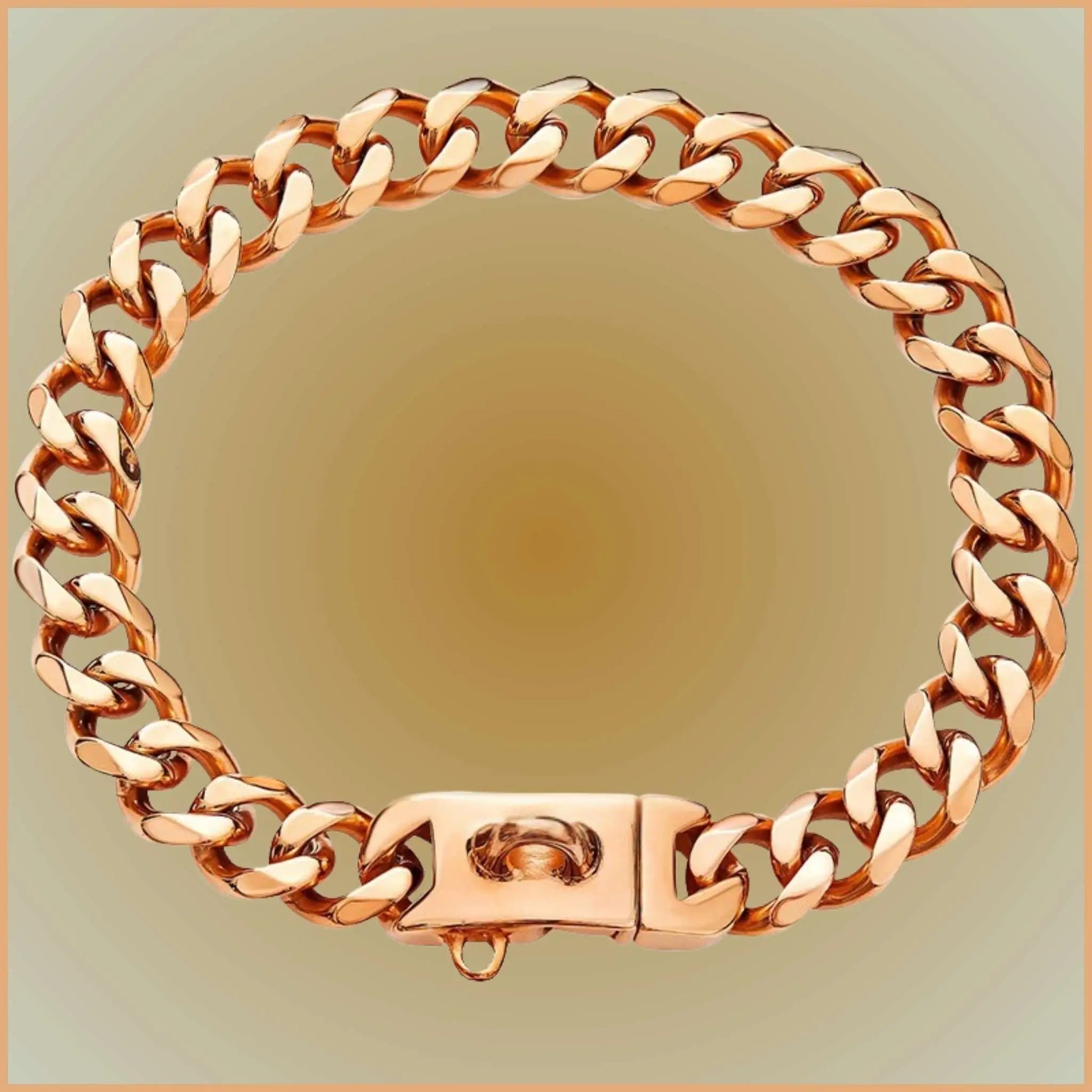 Un collier chaine chien couleur or-rose
