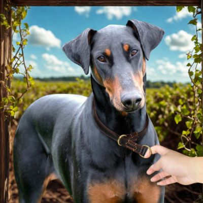collier chien cuir vertable doberman champs vignoble