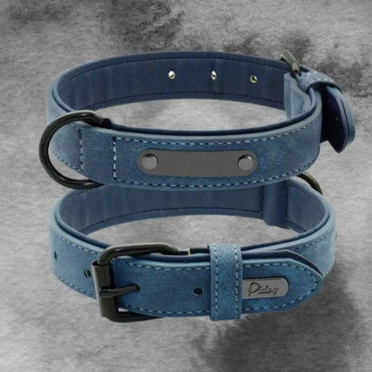 Visuel de la plaque personnalisable du collier chien Fidèlo de couleur bleue.