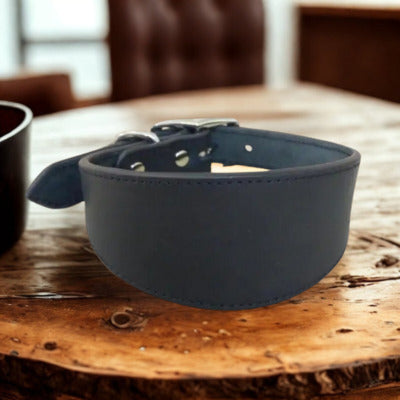 collier chien table bois collier noir