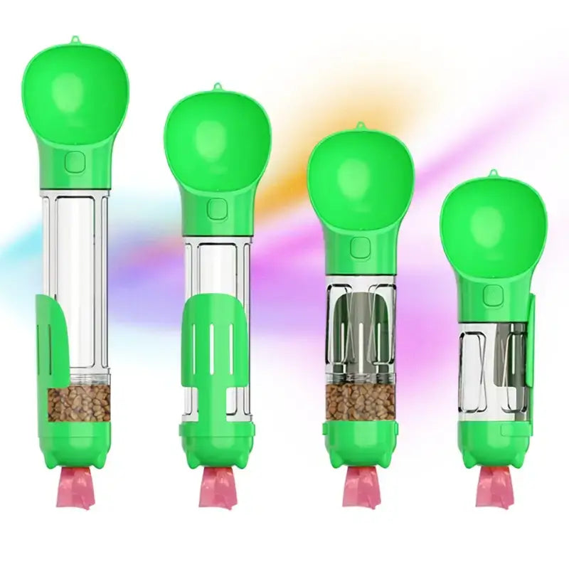 Quatre choix de grandeurs des gourdes pour chiens de couleur vert multifonctionnel.