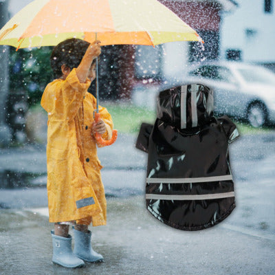 impermeable pour chien noir enfant pluie parapluie