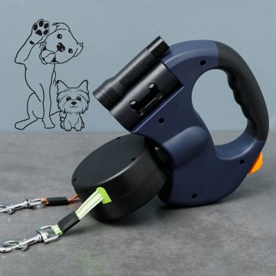 laisse chien retractable couleur bleu