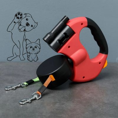 laisse chien retractable couleur rouge