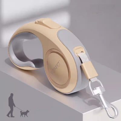 laisse de chien couleur champagne retractable