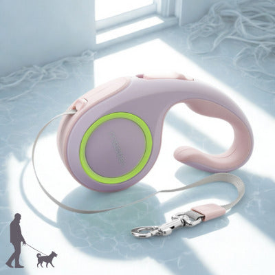 laisse de chien couleur rose retractable