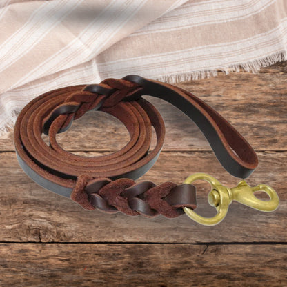 laisse pour chien cuir marron