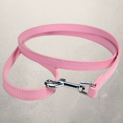 laisse pour chien cuir pu rose