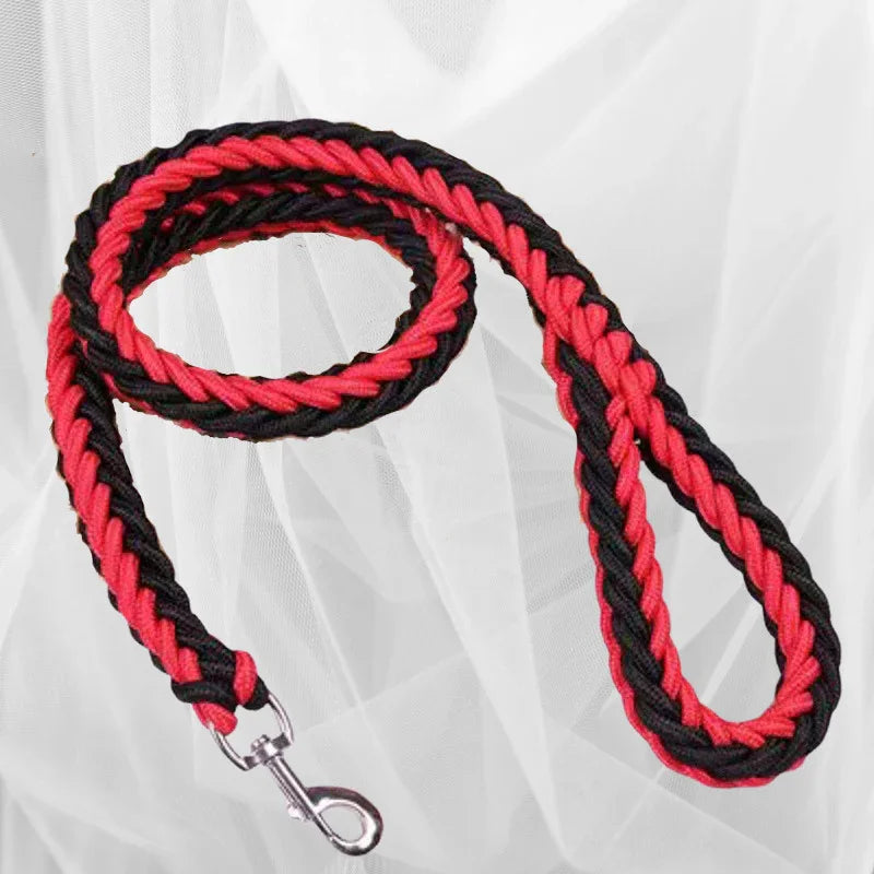 laisse pour chien tresser couleur rouge noir