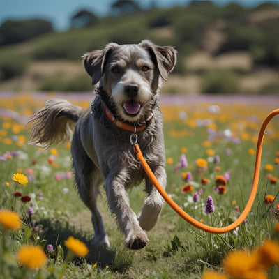 longe pour chien champs fleur chien