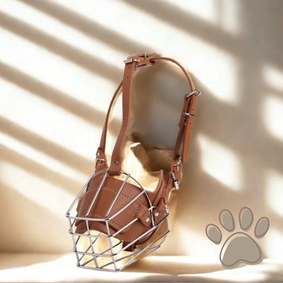 museliere cage cuir brun