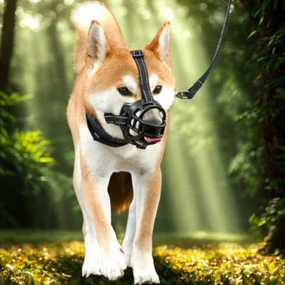 museliere chien forest avec museliere