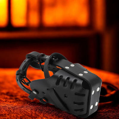 museliere chien noir cuir vertable