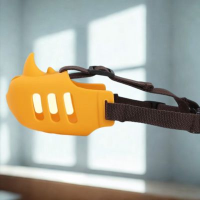 museliere pour chien couleur jaune silicone