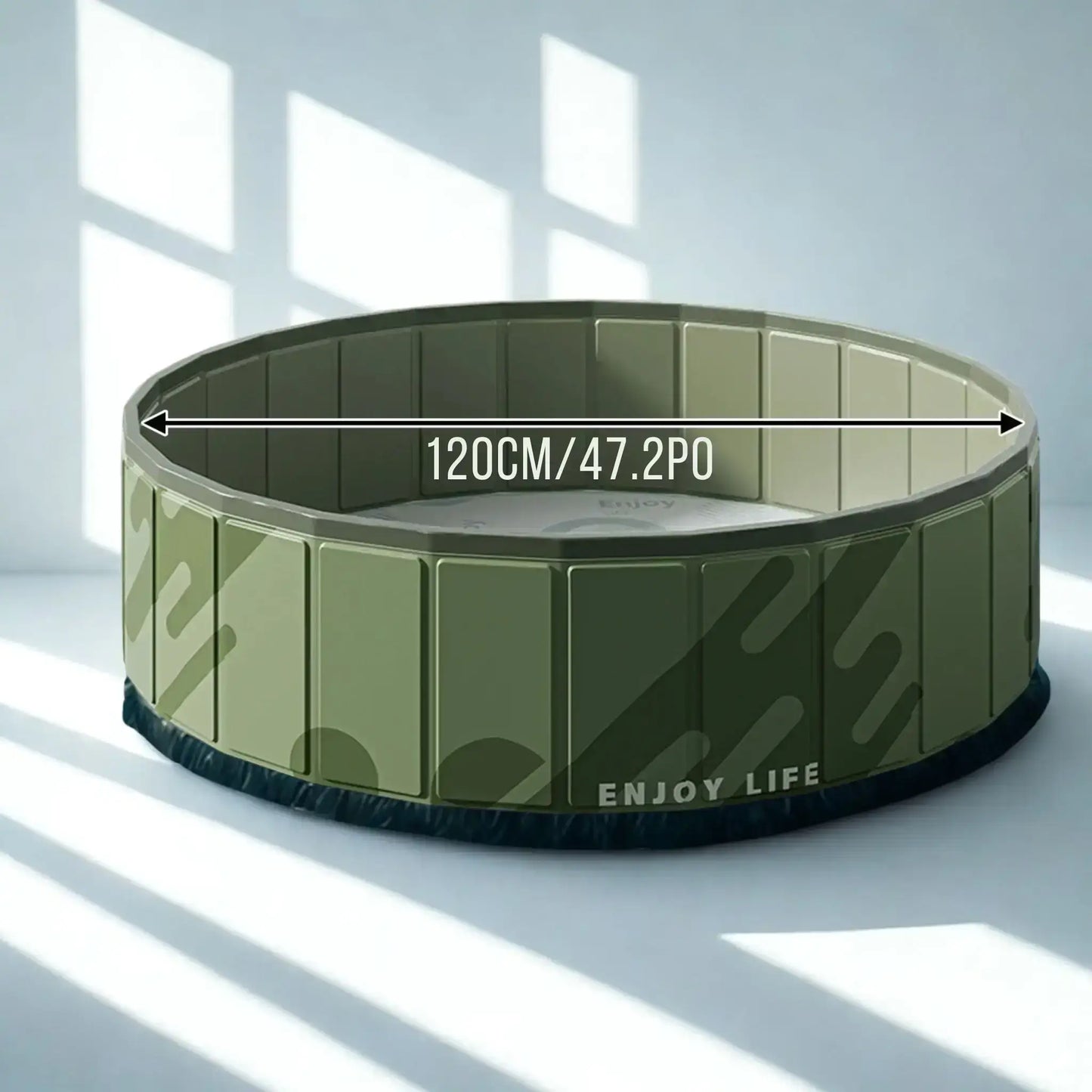 Une grande piscine pour chien de 120 cm.