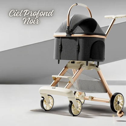 poussette pour chien couleur ciel profond noir