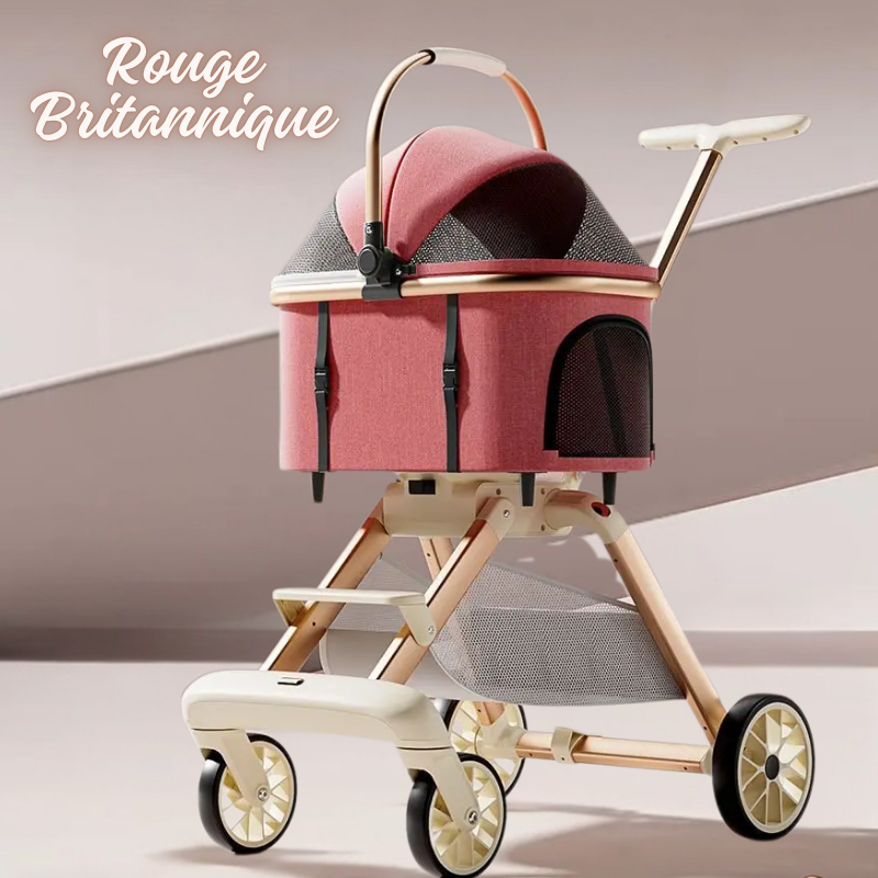 poussette pour chien couleur rouge britanique