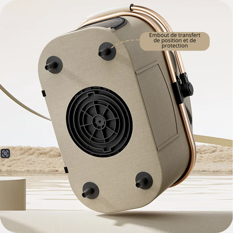 poussette pour chien dessous embout transfere position protection