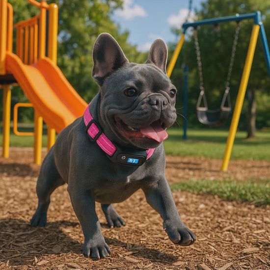 collier anti aboiement bouledogue francais bleu parcamusement video