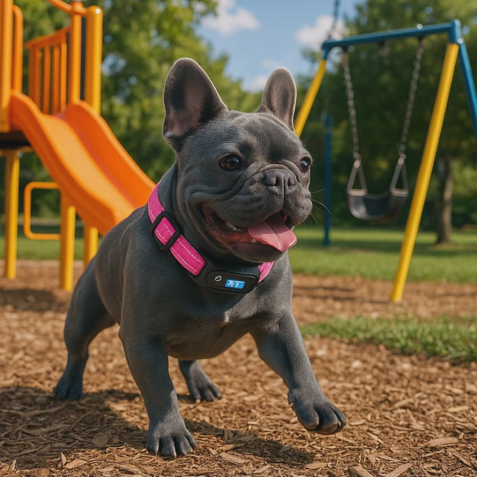collier anti aboiement bouledogue francais bleu parcamusement video